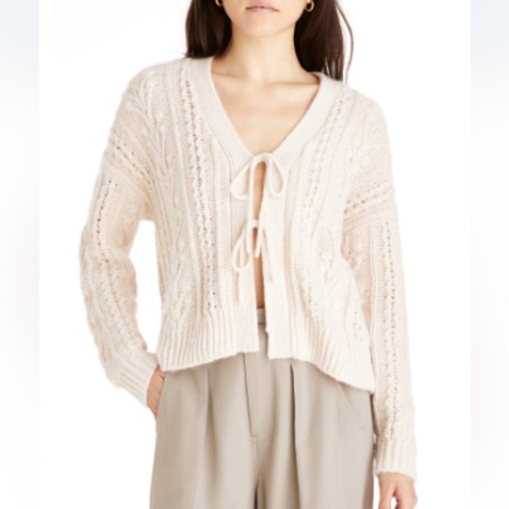 Madewell Cream Cable Knit Sweater Cardigan